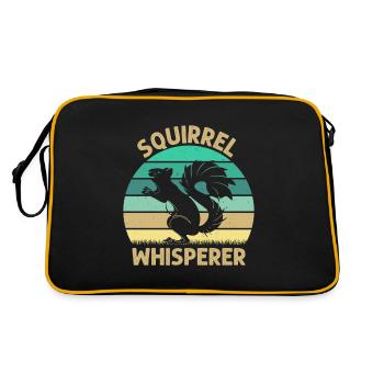 Écureuil Whisperer Fond Retro Style Couleurs - Sac Retro - noir/or - Dos