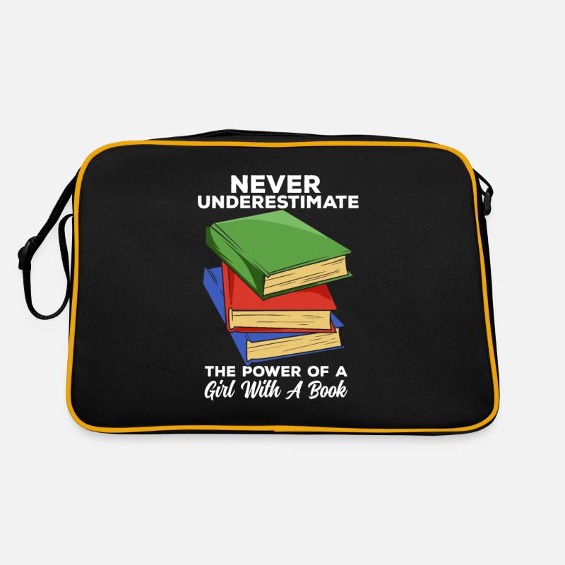 Unterschätze niemals die Macht eines Mädchens mit Retro Tasche