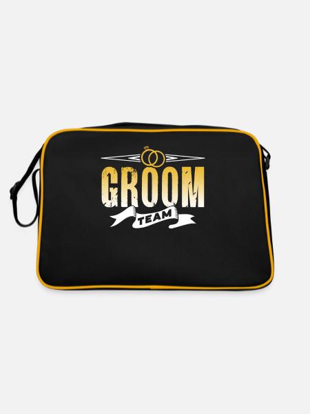 L’équipe du marié dit Fête de mariage - Sac Retro - noir/or - Dos