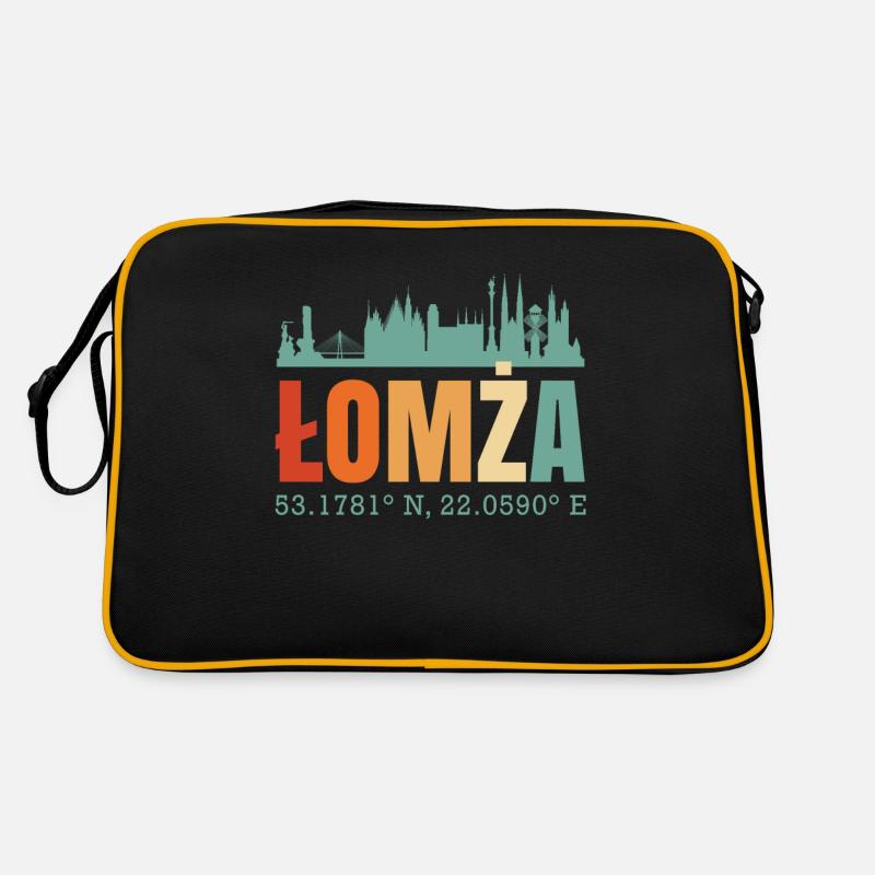 Polen Lomza Skyline - Retro Tasche - Schwarz/Gold