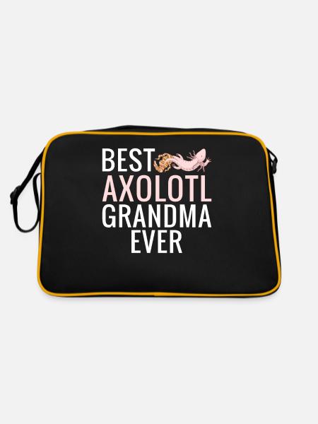 Axolotl Liebhaber Geschenke - Retro Tasche - Schwarz/Gold - Hinten