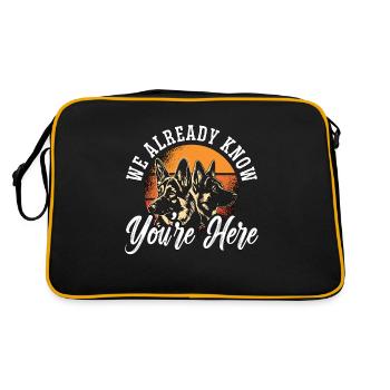 Berger allemand Nous savons déjà que vous êtes ici Canin - Sac Retro - noir/or - Dos