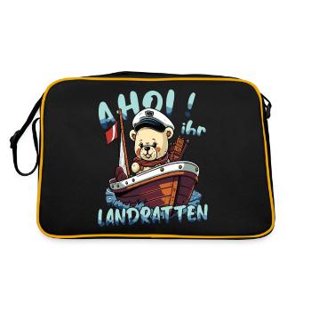 Illustration du capitaine pour petit ours en peluche de chien de mer - Sac Retro - noir/or - Dos