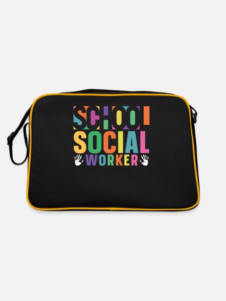 Travailleur social scolaire Travail social scolaire - Sac Retro - noir/or - Dos