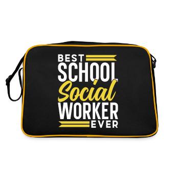 Meilleur travailleur social scolaire de tous les temps - Sac Retro - noir/or - Dos