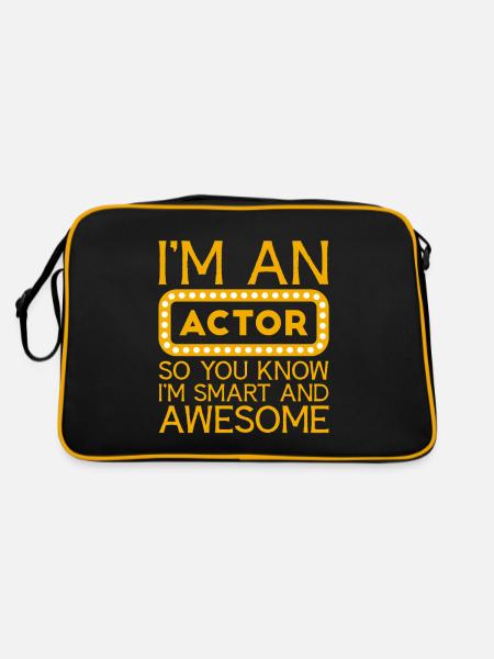 I'm An Actor So You Know I'm Smart And Awesome 4 - Retro Bag - black/gold - Back
