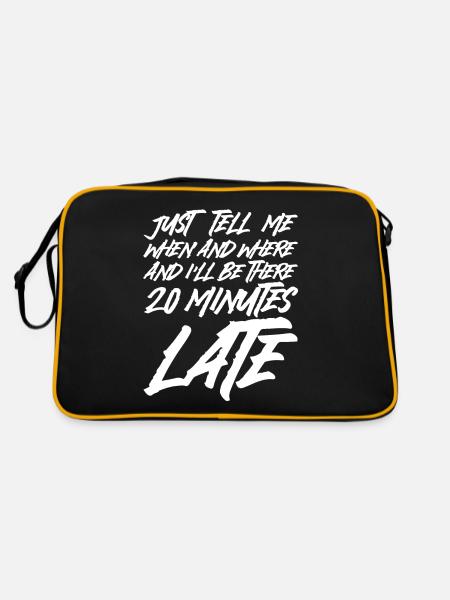 And I'll Be There 20 Minutes Late - Retro Bag - black/gold - Back