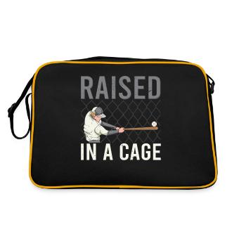 In einem Käfig aufgezogen Baseball - Retro Tasche - Schwarz/Gold - Hinten