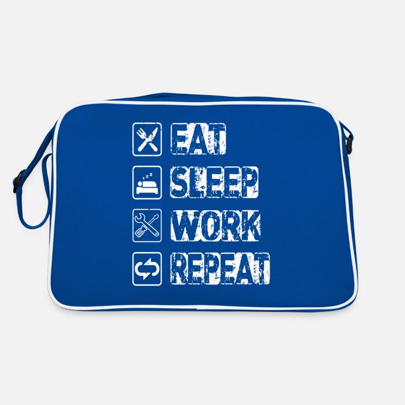 Eat Sleep Work Repeat Retro Bag