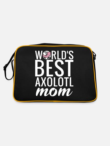Axolotl Lover Gifts - Retro Bag - black/gold - Back