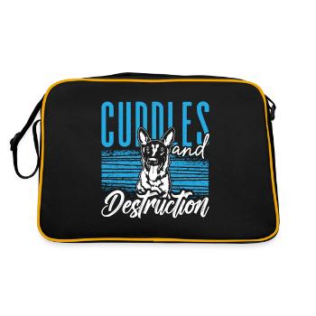 Belgian Malinois Cuddles & Destruction Working Dog - Retro Bag - black/gold - Back