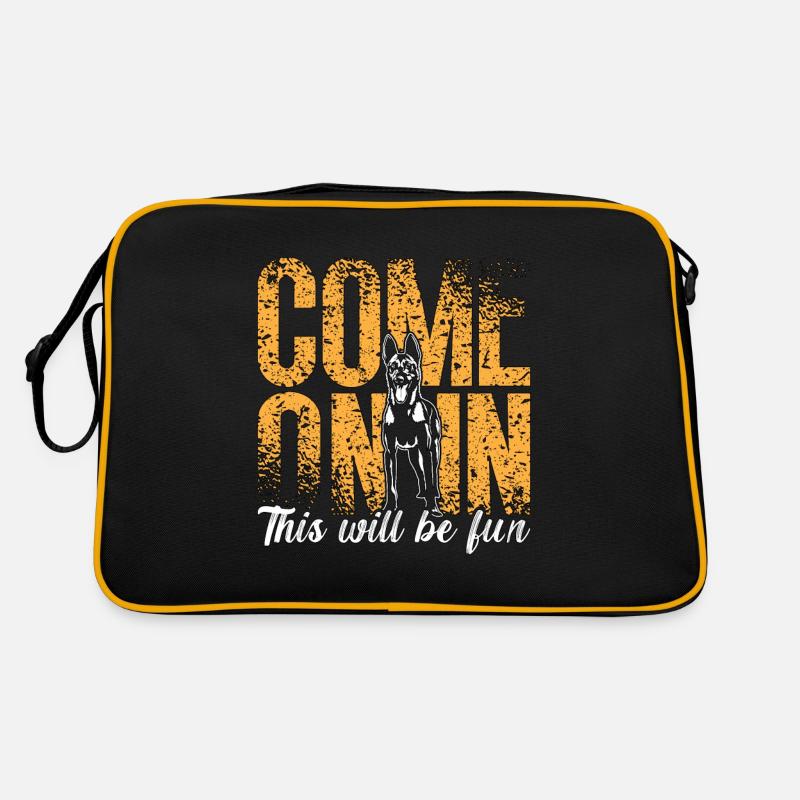Belgian Malinois Come On In This Will Police Dog Retro Tasche