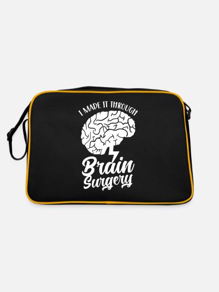 I have survived brain surgery - Retro Bag - black/gold - Back