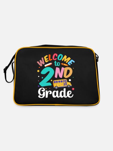Willkommen In Der Zweiten Klasse Zweite Klasse - Retro Tasche - Schwarz/Gold - Hinten