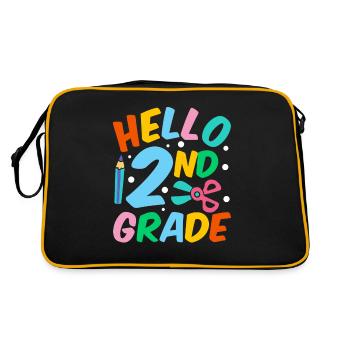 Hello 2nd Grade Second Grade Second Grader - Retro Bag - black/gold - Back
