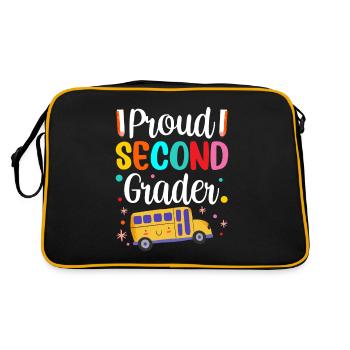 Proud Second Grader Teacher School Second Grade - Retro Bag - black/gold - Back