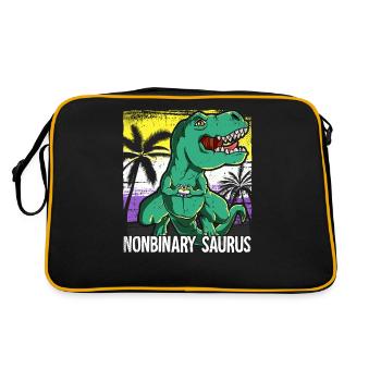 Pride LGBTQ Nonbinary Saurus Costume Pride Month - Retro Bag - black/gold - Back
