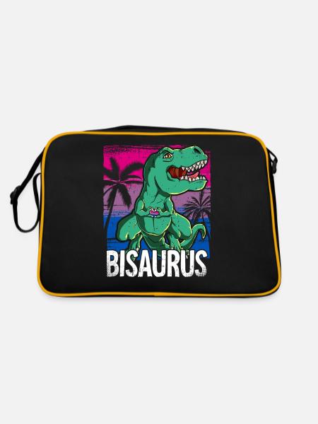 Pride LGBTQ Bisaurus Kostüm Pride Month - Retro Tasche - Schwarz/Gold - Hinten