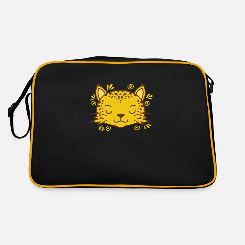 Leopard niedlicher Kopf Raubkatze Retro Tasche