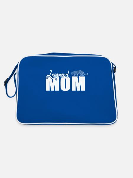 Léopard Maman Big Cat Afrique - Sac Retro - bleu/blanc - Dos