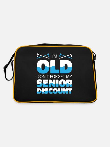 Pensioner pension funny - Retro Bag - black/gold - Back