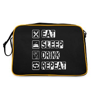 Eat Sleep Drink Repeat - Retro Bag - black/gold - Back