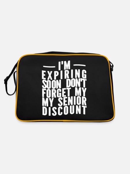 Pensioner Pension Humor - Retro Bag - black/gold - Back