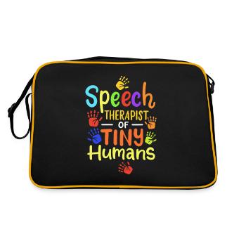 Sprachtherapeutin für winzige Menschen - Retro Tasche - Schwarz/Gold - Hinten