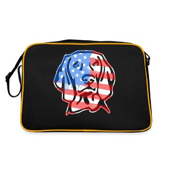 Vizsla Vizsla Flag Face - Retro Bag - black/gold - Back