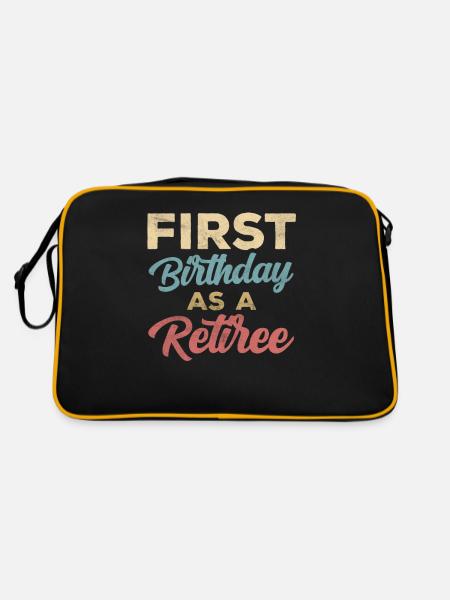 First birthday as a pensioner pensioner pregnant - Retro Bag - black/gold - Back
