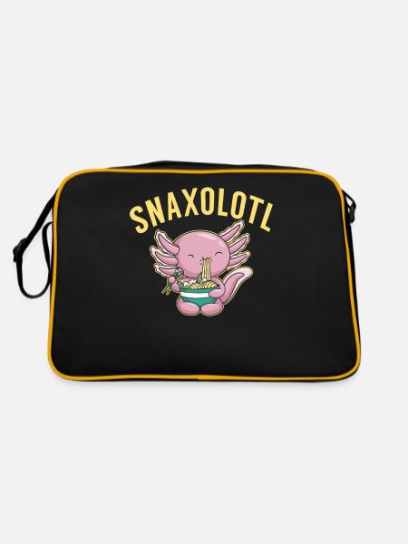 Axolotl Lover Gifts - Retro Bag - black/gold - Back