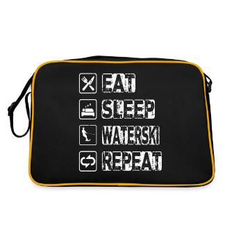 Eat Sleep Waterski Repeat - Retro Bag - black/gold - Back