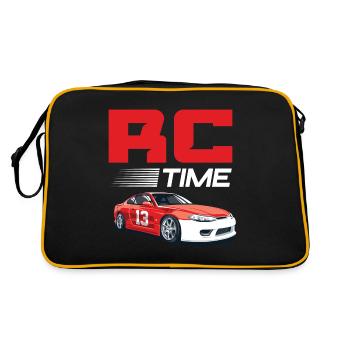 RC Auto Hobby Spruch Ferngestuertes Auto - Retro Tasche - Schwarz/Gold - Hinten