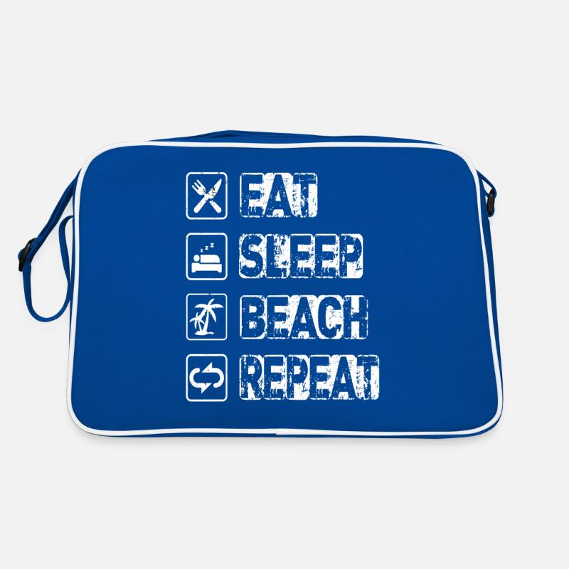 Eat Sleep Beach Repeat Retro Tasche