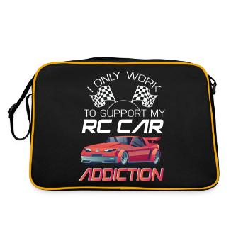 RC Auto Hobby Spruch Ferngestuertes Auto - Retro Tasche - Schwarz/Gold - Hinten