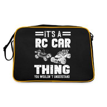RC Auto Hobby Spruch Ferngestuertes Auto - Retro Tasche - Schwarz/Gold - Hinten