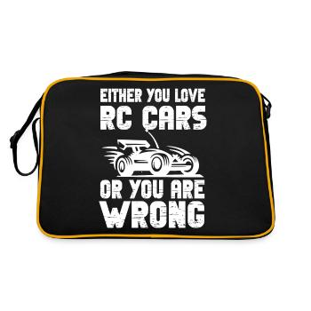 RC Auto Hobby Spruch Ferngestuertes Auto - Retro Tasche - Schwarz/Gold - Hinten