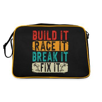 RC Auto Hobby Spruch Ferngestuertes Auto - Retro Tasche - Schwarz/Gold - Hinten