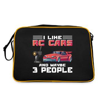 RC Auto Hobby Spruch Ferngestuertes Auto - Retro Tasche - Schwarz/Gold - Hinten