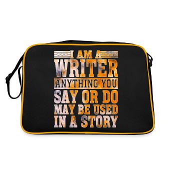 Anything You Say Or Do May Be Used In A Story 33 - Retro Tasche - Schwarz/Gold - Hinten