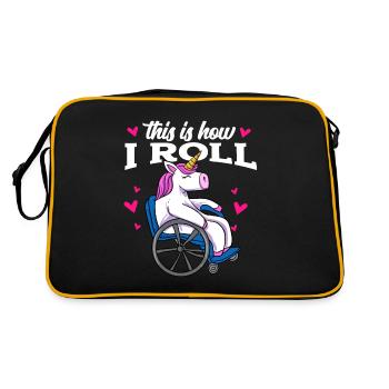 Rollstuhl - Retro Tasche - Schwarz/Gold - Hinten