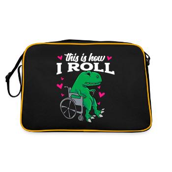 Rollstuhl - Retro Tasche - Schwarz/Gold - Hinten