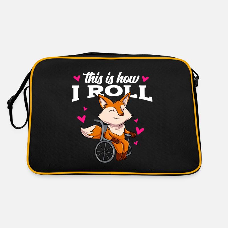 Rollstuhl - Retro Tasche - Schwarz/Gold