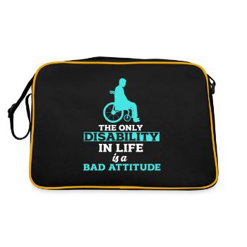 Rollstuhl - Retro Tasche - Schwarz/Gold - Hinten