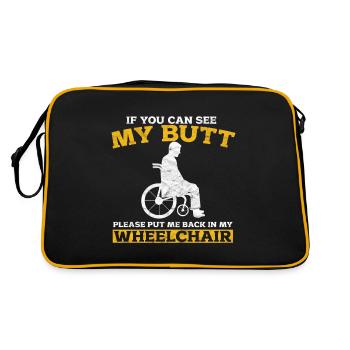Rollstuhl - Retro Tasche - Schwarz/Gold - Hinten