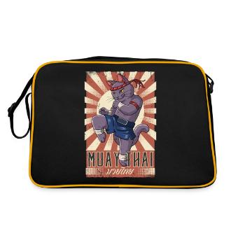 Muay Thaï - Sac Retro - noir/or - Dos