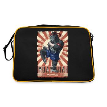 Muay Thaï - Sac Retro - noir/or - Dos