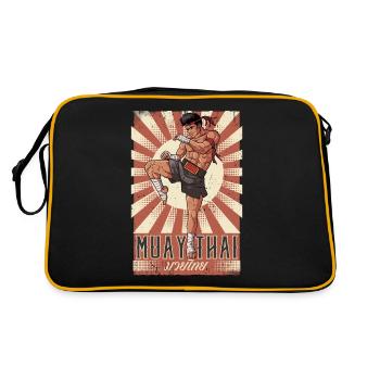 Muay Thaï - Sac Retro - noir/or - Dos