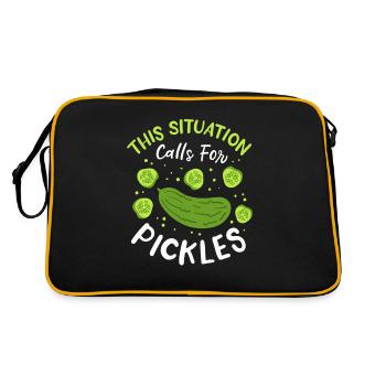 Diese Situation schreit nach Essiggurken - Retro Tasche - Schwarz/Gold - Hinten