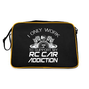 RC Auto Hobby Spruch Ferngestuertes Auto - Retro Tasche - Schwarz/Gold - Hinten